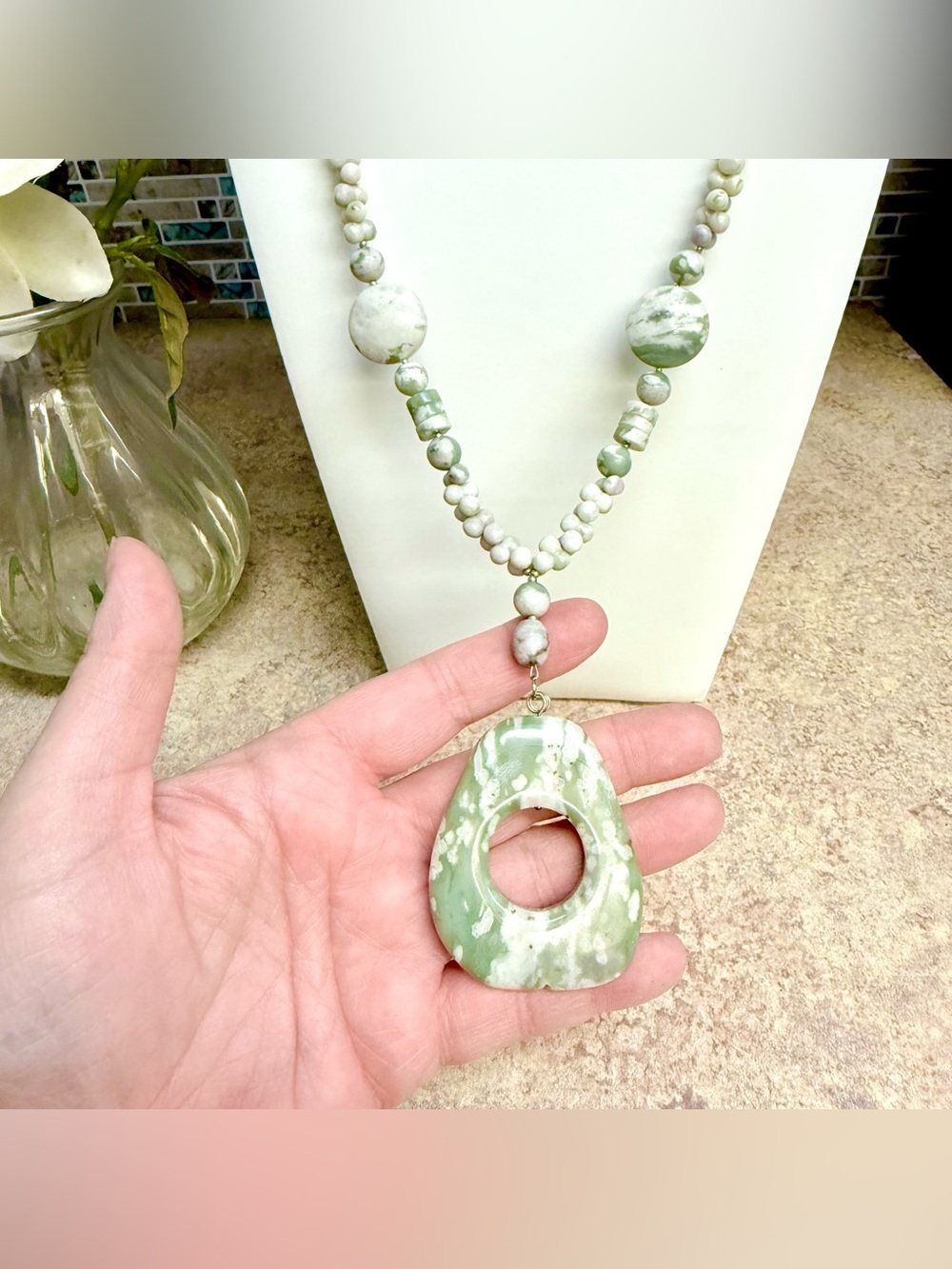 Tree Agate Artisan Beaded Necklace